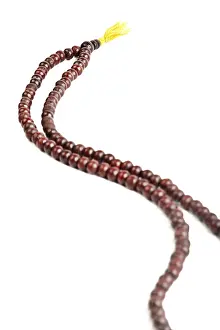 Japa Mala, Buddhist or Hindu prayer beadsi solated on white