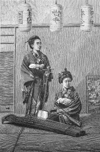Japanese Girl with Musical Instruments