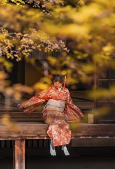 Japanese woman dressed with kimono