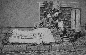 Japanese women's lives, servants at bedtime