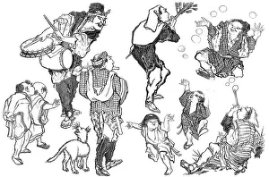 Japanische Karikatur, im Museum von La Rochelle