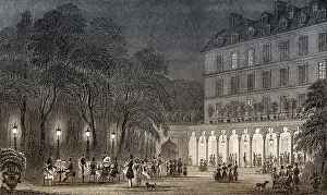The Jardin Turc, Paris, antique steel engraved print