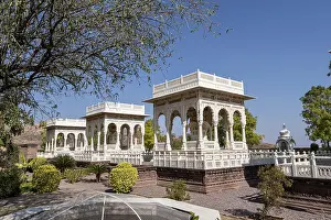 Jaswant Thada three gazebos glistening in sunlight