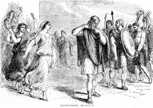 Jephthab's homecoming, crowd