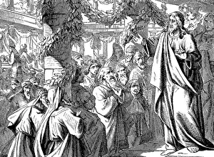 Jesus calls the people to him on the last day of the Feast of Tabernacles