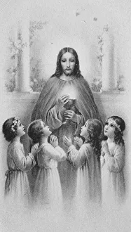 Jesus with the chalice surrounded by children