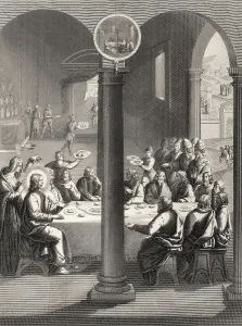 Jesus Christ and disciples at the table in the house of Simon the Leper