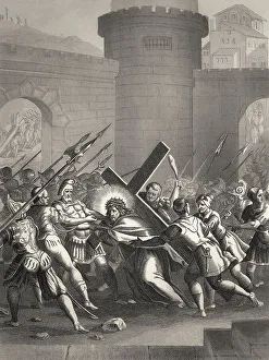 Jesus is led outside the gate to Mount Calvary