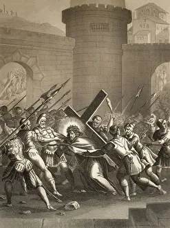 Jesus is led outside the gate to Mount Calvary