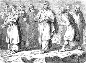 Jesus of Nazareth walks through the midst of his bitter enemies