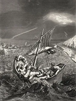Jesus sleeps in boat during the storm