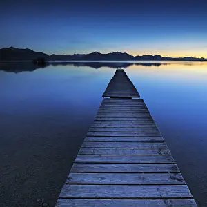 Jetty on Lake Chiemsee after sunset