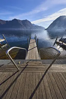Jetty, wooden planks, stainless steel railing