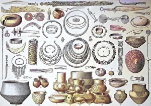 Jewellery, implements and weapons from the Hallstatt period