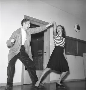Jitterbug dance. A dance popularized in the United states and spread by American soldiers