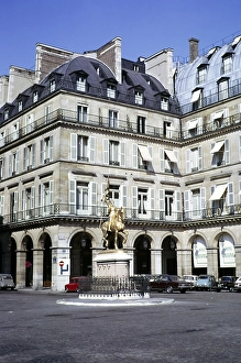 Joan of Arc statue, Hotel Regina, Paris, France 1971
