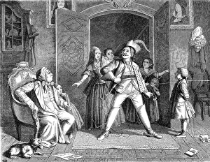Job comes from the university, vintage engraved illustration