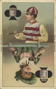 Jockey and lady with binoculars