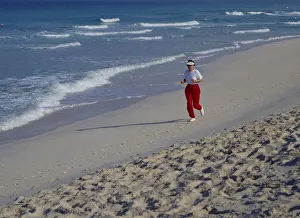 Jogging on the beach
