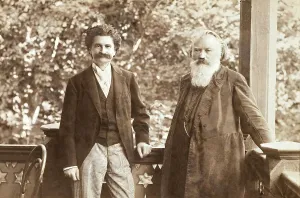 Johann Baptist Strauss II together with Johannes Brahms