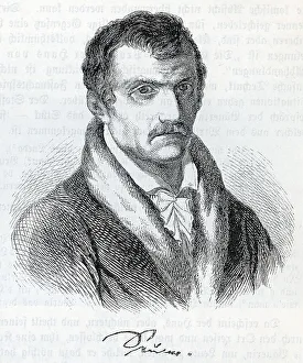 Johann Gottfried Seume. Historical illustration from Otto von Leixner: Illustrated history of German literature