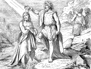 John the Baptist baptizes Jesus