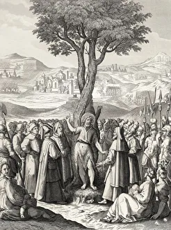 John the Baptist tells people about Jesus at the Jordan