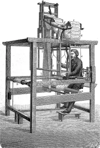 Joseph-Marie Jacquard's programmable loom with punch card control