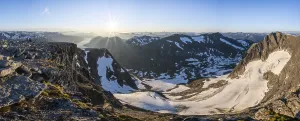 Jostedalsbreen National Park, top of Skala mountain on Innvikfjorden fjord