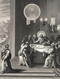 Judas Iscariot retiring from the Last Supper