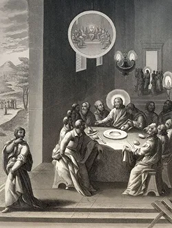Judas Iscariot retiring from the Last Supper