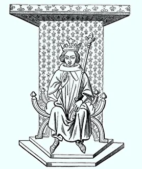 K on the Throne, after a XIVth century miniature from the National Library of Paris