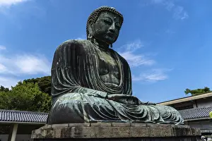 Kamakura, Japan - August 5, 2024: A bronze Great Buddha statue at Kotoku-in Temple in Kamakura