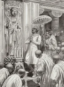 Kanishka inaugurates Mahayana Buddhism, 100 AD