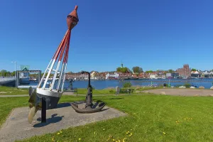 Kappeln, town view, buoy, anchor