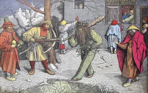 Karnevalsspiele, woodcut by P. Breugel