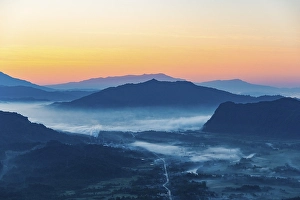 Category Mountain Landscapes Prints: Karst mountains at sunrise, Vang Vieng