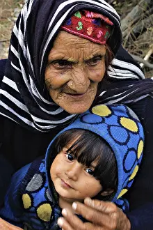 Kashmiri grandmother and child