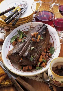 Kashubian-style roast saddle of venison
