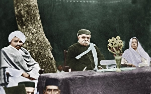 Kasturba Gandhi and Mahatma Gandhi first reception, Gujarat, India, Asia, February 2, 1915, Asia