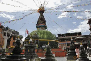 Kathesimbhu Stupa with prayer flags