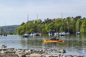 Kayak and Boats on Windermere Lake