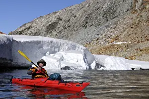 Kayaker in the Hundefjord, East-Greenland