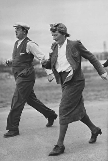 Keeping fit in the 1940s. Mrs
