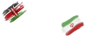 Kenya and Iran Flags on White Background