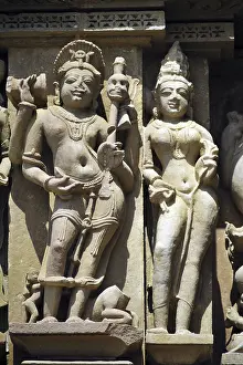 Khajuraho kamdev on wall of lakshmana temple madhya pradesh india