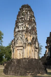 Khmer style prang or tower, Wat Phra Phai Luang temple