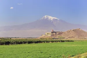 Khor Virap in front of Mount Ararat, Armenia