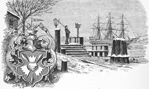 Kiel, Kiel Fjord in winter, three-master