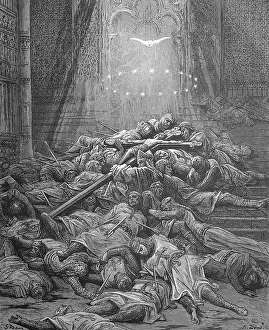 The killed templar knights infront the gates of Jerusalem